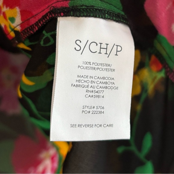 CABI #5706 Thespian Blouse Midnight Flowers Long Sleeves S Semi Sheer - Picture 8 of 9